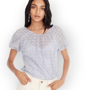 J.Crew White Eyelet Lace Blouse – Size 2
